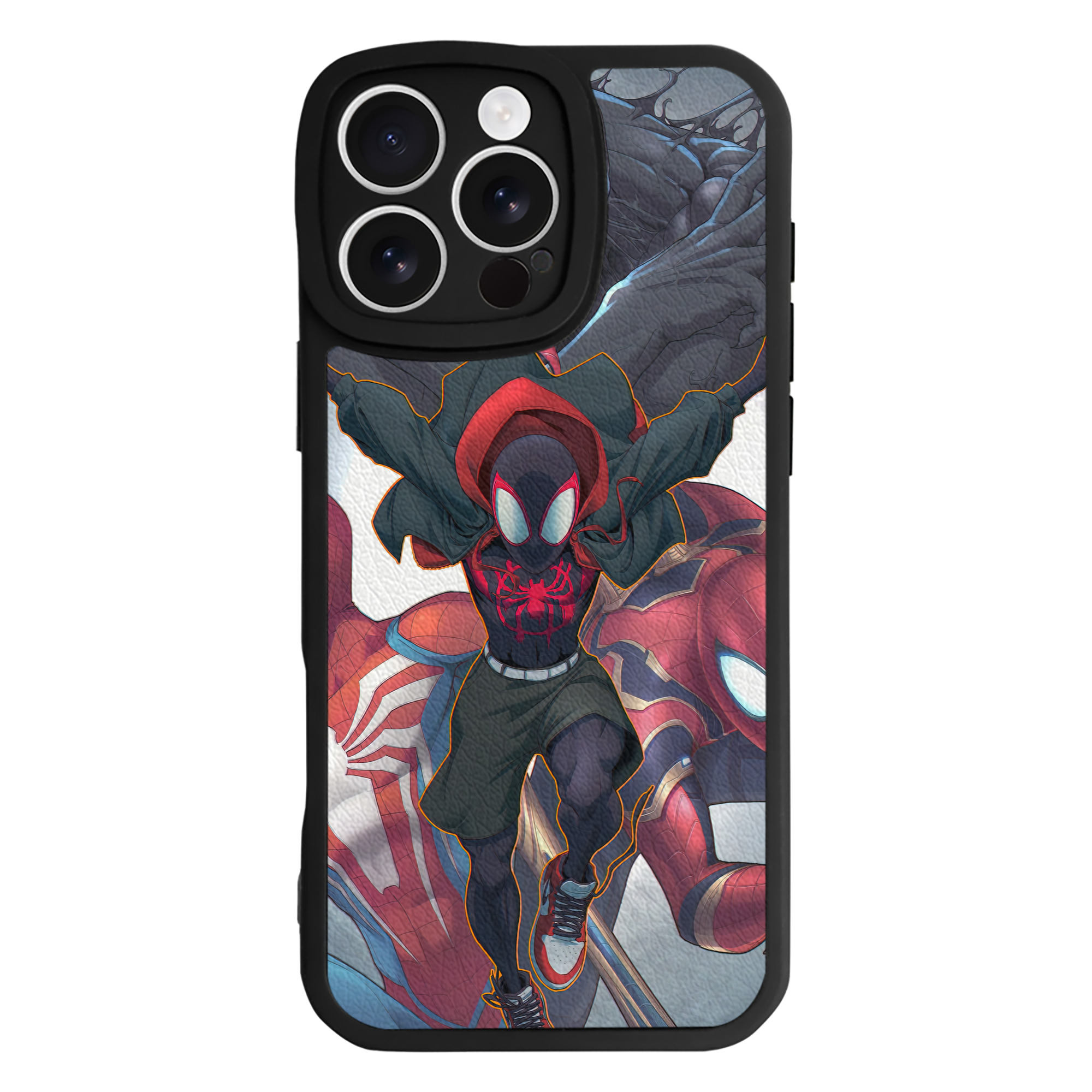 （画像用） Spider Man スパイダーマン 【iPhone 16シリーズ対応】シリコンスマホケース（レザー調） 材質：シリコン
